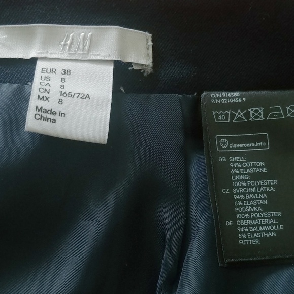 H & M Navy Blue and White Striped skirt sz 8 - Picture 6 of 7